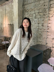 Off-White Handwritten Letter Long Sleeves Knit T-Shirt