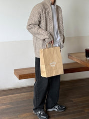 Old Money Style Half-High Neck Knitted Cardigan