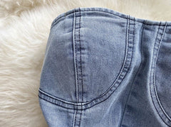 Blue Denim Short Jumpsuit