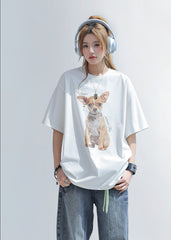 Pearl Dog Print Summer T Shirt