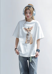 Pearl Dog Print Summer T Shirt