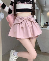 Pink Bow Flowy Mini Skirt