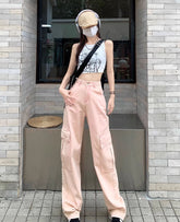 Pink Cargo Style Jeans