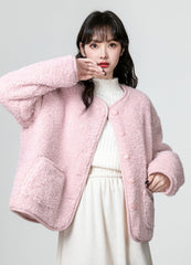 Pink Fleece Lined Winter Coat