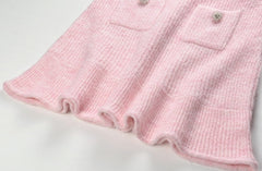 Pink Scallop Edge Knitted Skirt