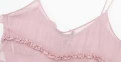 Pink Sheer Ruffled Sling Top