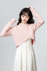 Pink Tieknit Sweater Top