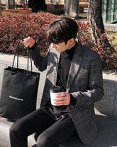 Plaid Casual Blazer Fashion Lightweight Suit Jacket