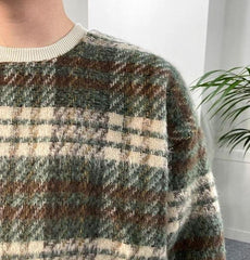 Plaid Fleece Pullover Sweatshirt
