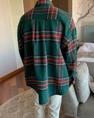 Plaid Long Sleeve Casual Warm Shirt Jacket