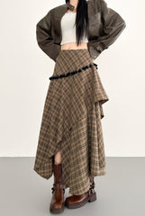 Plaid Midi A Line Vintage Skirt