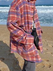 Plaid Blend Casual Jacket