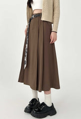 Pleated A Line Midi Skirt For All Sizes