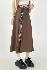 Pleated A Line Midi Skirt For All Sizes