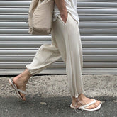 Pleated Ice Silk Relaxed Fit Jogger Pants