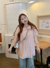 Plus Size Floral Short Sleeve Shirt