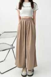 Plus Size High Waist Relaxed Fit Casual Trousers