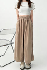 Plus Size High Waist Relaxed Fit Casual Trousers