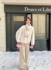 Plush Cozy Cream Faux Fur Jacket