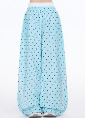 Polka Dot Letter Print Casual Wide Leg Pants