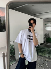 Premium Letter Print Loose T-Shirt