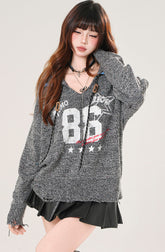 Preppy Polo Collar Sweater