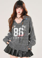Preppy Polo Collar Sweater
