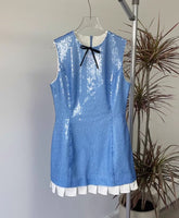 Blue Sequin Embellished Dress