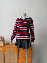 Red And Blue Stripes Long Sleeve Polo