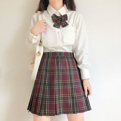 Red And Green Plaid School Skirt
