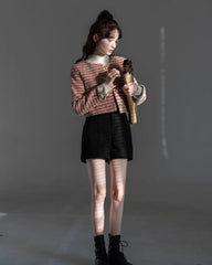 Red Houndstooth Cropped Jacket