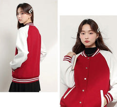 Red Oversized Varsity Jacket