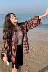 Red Retro Plaid Shirt