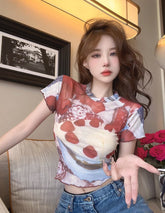 Red Strawberry Cake T-Shirt