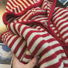 Red Stripes Hooded Jacket