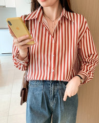 Red Stripes Long Sleeves Shirt