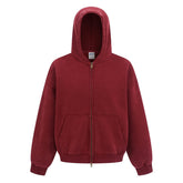 Red Washed Oversized Hooded Jacket