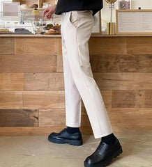 Relaxed Black Wideleg Trousers