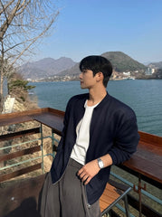 Relaxed Fit Casual High Collar Jacket