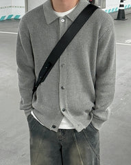 Relaxed Fit Knit Cardigan Sweater For Commuting