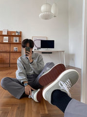 Relaxed Fit Polo Sweatshirt