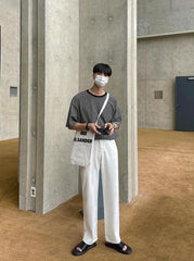 Relaxed Fit Washed Casual Pants