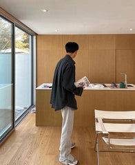 Relaxed Fit Wide Leg Casual Pants