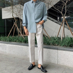 Relaxed Fit Wrinklefree Casual White Shirt
