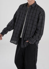 Relaxed Plaid Casual Shirt Trendy Long Sleeve