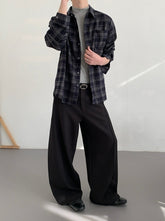 Relaxed Plaid Long Sleeve Commuter Shirt