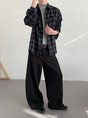 Relaxed Plaid Long Sleeve Commuter Shirt