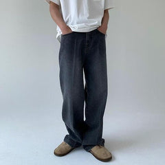 Relaxed Straight Leg Denim Pants