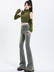 Retro Blue Front Pocket Jeans