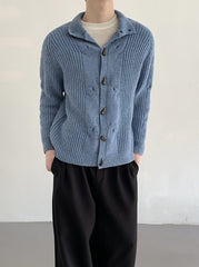 Retro Stand Collar Toggle Knit Cardigan Jacket